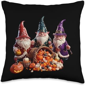 Cute Gnome Thanksgiving Halloween Party - Fun Good Luck Gift Throw Pillow by Unknown