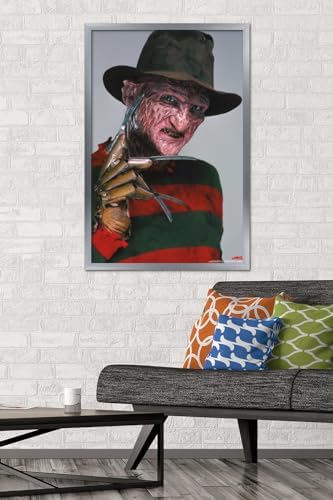 Trends International A Nightmare on Elm Street - Freddy Glove Wall Poster, 34L x 22.4W, Silver Framed Version