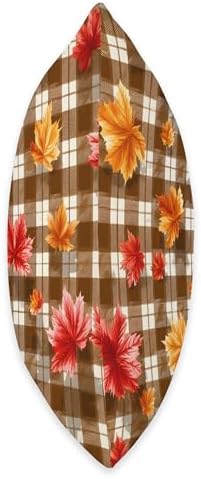 Brown Plaid Autumn Leaves Cozy Fall Season Thanksgiving Throw Pillow - Image 2