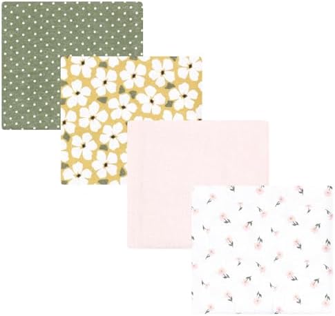 Hudson Baby Unisex Baby Cotton Flannel Receiving Blankets, Sage Floral, One Size by HudsonBaby