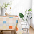 RYB HOME Rectangle Table Cloth Colorful - Spillproof Scratch Resistant Tablecloth for Family Gatherings Party, 60 x 102, Blue Orange by RYBHOME