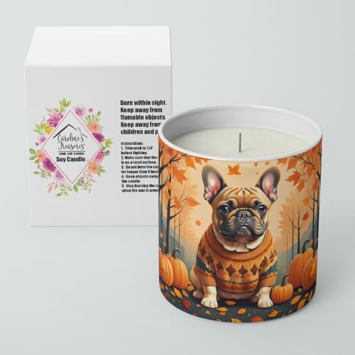 Caroline's Treasures DAC1046CDL Fawn French Bulldog Fall Decorative Soy Candle Nature Soy Wax Essential Oil Home Decor Ideal for Bedroom Kitchen Bath Office Gift, 10 oz - Image 2