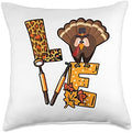 Love Thanksgiving Day Dentist Turkey Dental Assistant Throw Pillow by Unknown