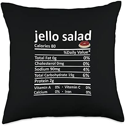 Jello Salad Nutrition Food Facts Thanksgiving Costume Xmas Throw Pillow by Unknown