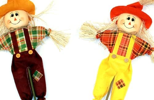 Worth Imports 15" Harvest Scarecrow on 9" Pick, Set of 6 - Image 2