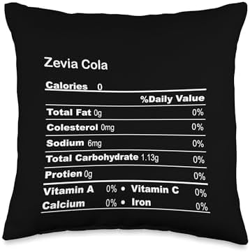 Family Matching Thanksgiving Tee for Family Funny Zevia Cola Thanksgiving Nutritional Fact Throw Pillow, 16x16, Multicolor by Unknown