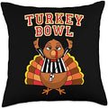 Football Turkey Bowl Annual Family Thanksgiving Game Referee Throw Pillow by Unknown