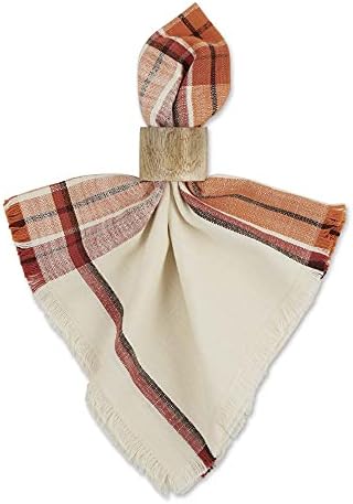 DII Thanksgiving & Fall Table Decoration Autumn Farmhouse Plaid, Napkin Set, 20x20, Pumpkin Spice Orange, 6 Count - Image 2