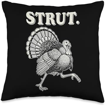 Strut Turkey Humor Design Thanksgiving Throw Pillow by Unknown