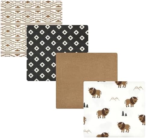 Hudson Baby Unisex Baby Cotton Poly Flannel Receiving Blankets, Wild Buffalo, One Size by HudsonBaby
