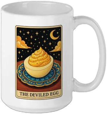 The Deviled Egg Tarot Card Ceramic Mug, White, 15oz - Image 2