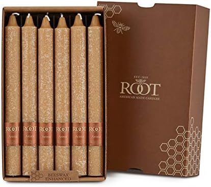 Root 12-Count Unscented Timberline Arista Candles, 9-Inch, Beeswax Color by RootCandles