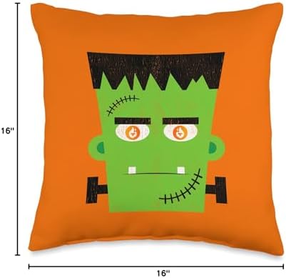 Comic Vintage Creepy Halloween Tfuel Crypto Frankenstein Throw Pillow