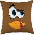 Turkey Face Thanksgiving Costume Silly Family Pilgrim Throw Pillow by Unknown