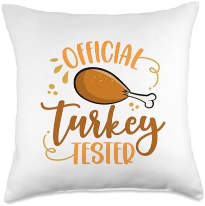 Funny Turkey Tester Shirt Kids Outfit Thanksgiving Men Women Throw Pillow by Unknown