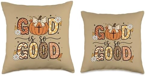 Christian GOD is So Good Autumn Pumpkin Faith Thanksgiving Throw Pillow - Image 3