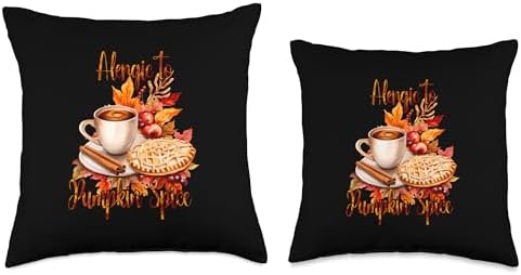 Alergic To Pumpkin Spice Fall Vibes Autumn Thanksgiving Throw Pillow - Image 3