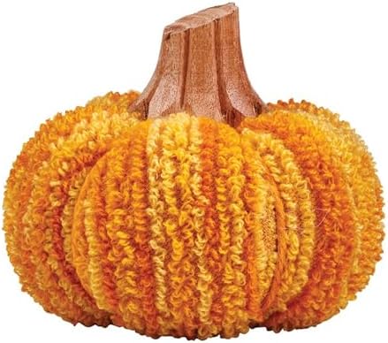 47th & Main Fall Décor Fabric Pumpkin Tabletop Mantel Shelf Thanksgiving Halloween Decorations for Home, Small, Golden Harvest by 47thMain