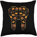 Thanksgiving Tooth Cute Fall Teeth Dental Dentist Women Throw Pillow by Unknown
