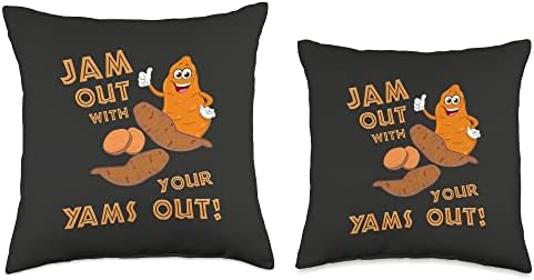 Jam Out With Your Yams Out Sweet Potato Lovers Thanksgiving Throw Pillow - Image 3