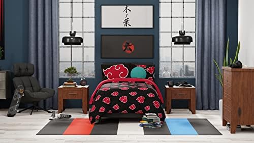 Naruto Akatsuki Anime Bedding Super Soft Microfiber Queen Sheet Set, (Official Licensed Naruto Product) by Franco