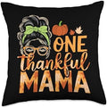 One Thankful Mama, Thankful For You, Happy Thanksgiving Throw Pillow by HadleyDesigns
