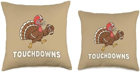 Thanksgiving Football Turkey Touchdowns, Turkey Day Gameday Throw Pillow - Image 3