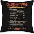 Witty Turkey Day Dressing Food Dinner Party Cranberry Stuffing Nutrition Facts Funny Thanksgiving Humor Throw Pillow, 16x16, Multicolor by Unknown