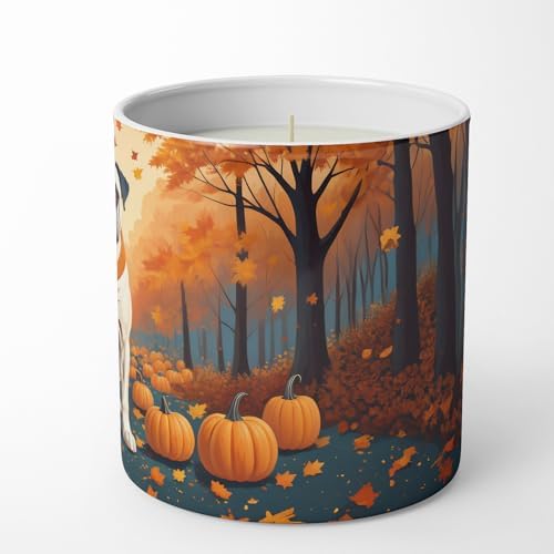 Caroline's Treasures DAC1025CDL White Boxer Fall Decorative Soy Candle Nature Soy Wax Essential Oil Home Decor Ideal for Bedroom Kitchen Bath Office Gift, 10 oz - Image 5