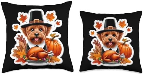 Thanksgiving Norfolk Terrier Dog Owner Mom Dad Lover Funny Throw Pillow - Image 3