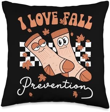 I Love Fall Prevention Socks Thanksgiving Autumn Quote Throw Pillow by Unknown