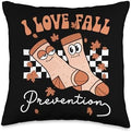 I Love Fall Prevention Socks Thanksgiving Autumn Quote Throw Pillow by Unknown