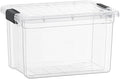 Superio Deep Storage Organizer Bin with Lid X-Deep Small Clear Storage Box with Latch for Home, Kitchen, Garage- Store, Food, Supplies, and Hair Accessories (4.75 Quart)