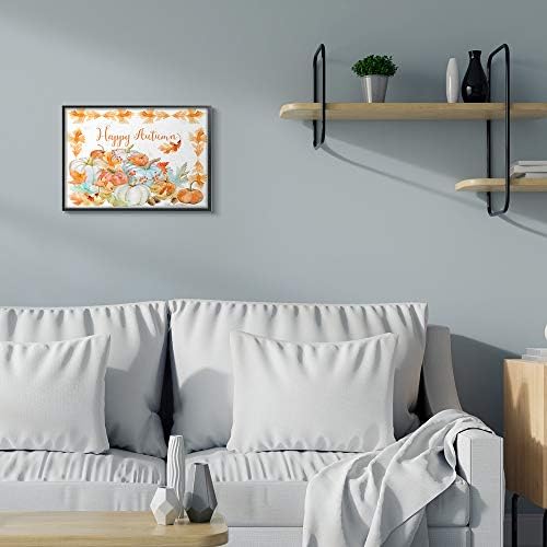 Autumn Pumpkin Harvest Foliage Border, 16 x 20 Inch Framed Giclée Print - Image 3