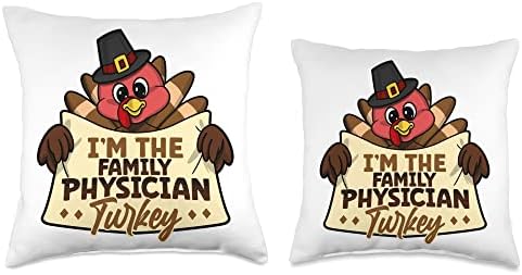 I'm the family physician turkey family matching thanksgiving Throw Pillow - Image 3