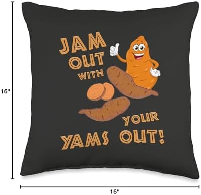 Jam Out With Your Yams Out Sweet Potato Lovers Thanksgiving Throw Pillow - Image 4