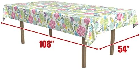 Beistle Succulents Tablecover, 54"x108", 2 Pieces, Spring Summer Picnic Tea Plant Party Table Decorations - Image 2