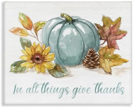 Stupell Industries 'in All Things Give Thanks Sentiment Blue'| Canvas Art by StupellIndustries