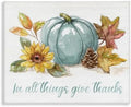 Stupell Industries 'in All Things Give Thanks Sentiment Blue'| Canvas Art by StupellIndustries