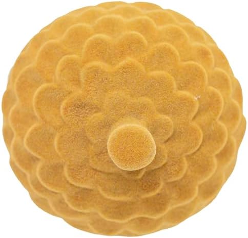 Boston International Fall Statue Tabletop Figurine Fall Thanksgiving Decorations, 6.25" Long, Mustard Flocked Acorn - Image 2