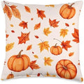 Fall Colors and Pumpkins Cozy Thanksgiving Pattern Throw Pillow by Unknown