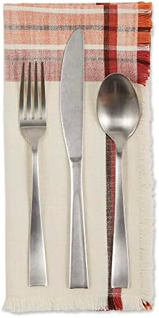 DII Thanksgiving & Fall Table Decoration Autumn Farmhouse Plaid, Napkin Set, 20x20, Pumpkin Spice Orange, 6 Count - Image 3