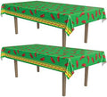 Beistle Chili Pepper Tablecovers, 54” x 108”, 2 Pieces – Plastic Table Cloth, Rectangular Tablecloth, Cinco De Mayo Tablecloth, Fiesta Party Decorations, Cinco De Mayo Decorations,Green/Red/Yellow by Beistle