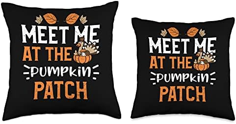 Pumpkin: Meet Me At The Pumpkin Patch - Thanksgiving Throw Pillow - Image 3