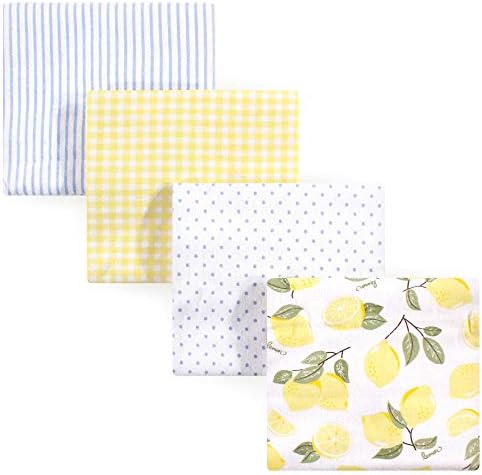 Hudson Baby Unisex Baby Cotton Flannel Receiving Blankets, Lemons, One Size by HudsonBaby