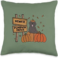 Black Newfie Pumpkin Patch Dog Lovers Thanksgiving Halloween Throw Pillow by Unknown