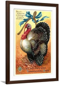 Art.com Wall Art Print Turkey and Wishbone on Brown Frame, 32" x 44" by AllPosters