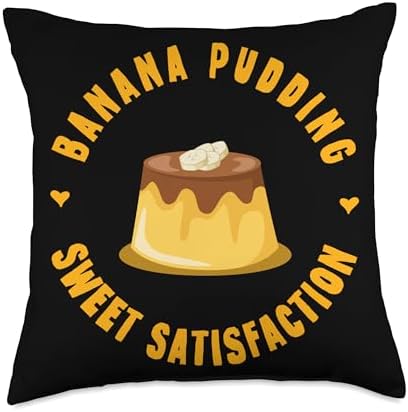 Thanksgiving - Banana Pudding Puding Lover Designs Dessert Pastry Banana Cream Pudding Quote Throw Pillow, 18x18, Multicolor by Unknown