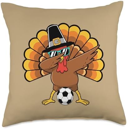 Goal for Gravy! Funny Turkey Soccer Thanksgiving Design Throw Pillow by Unknown