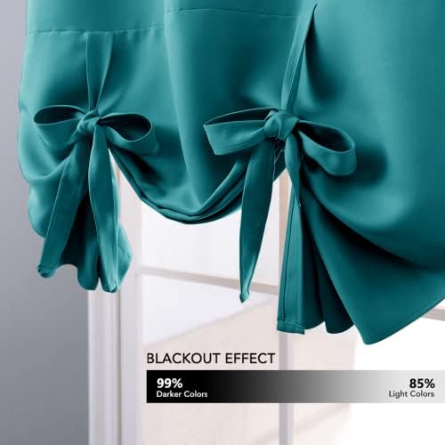 NICETOWN Peacock Teal Blackout Curtains 63 Inches Long for Bathroom - Image 2